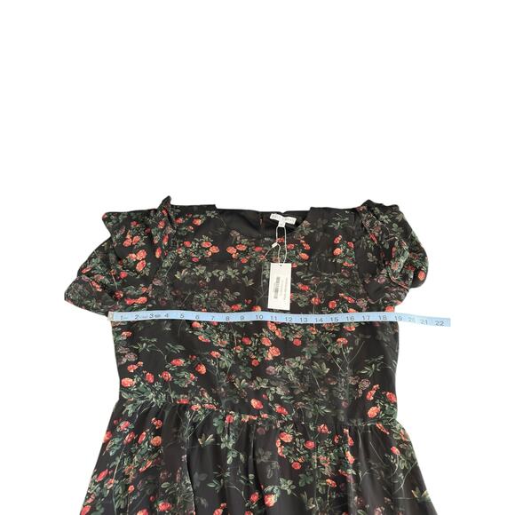 NWT Baltic Born Black Floral Print Flutter Sleeve Laurel Midi Dress Size XL - Picture 13 of 16